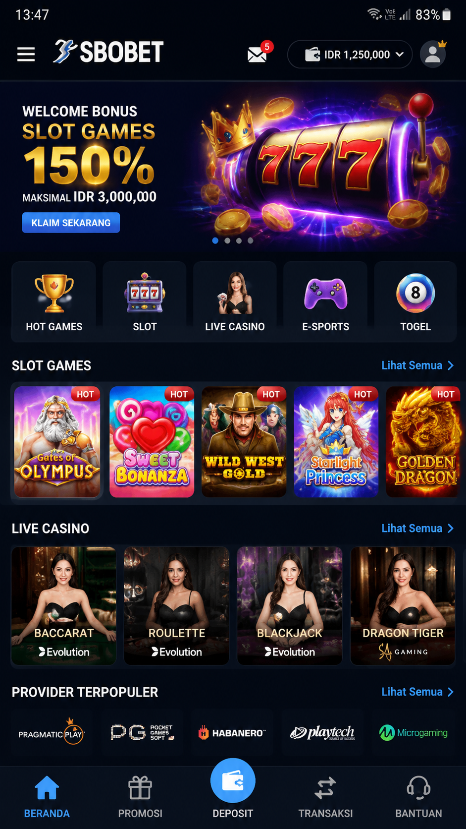 Screenshot 2 sbobet
